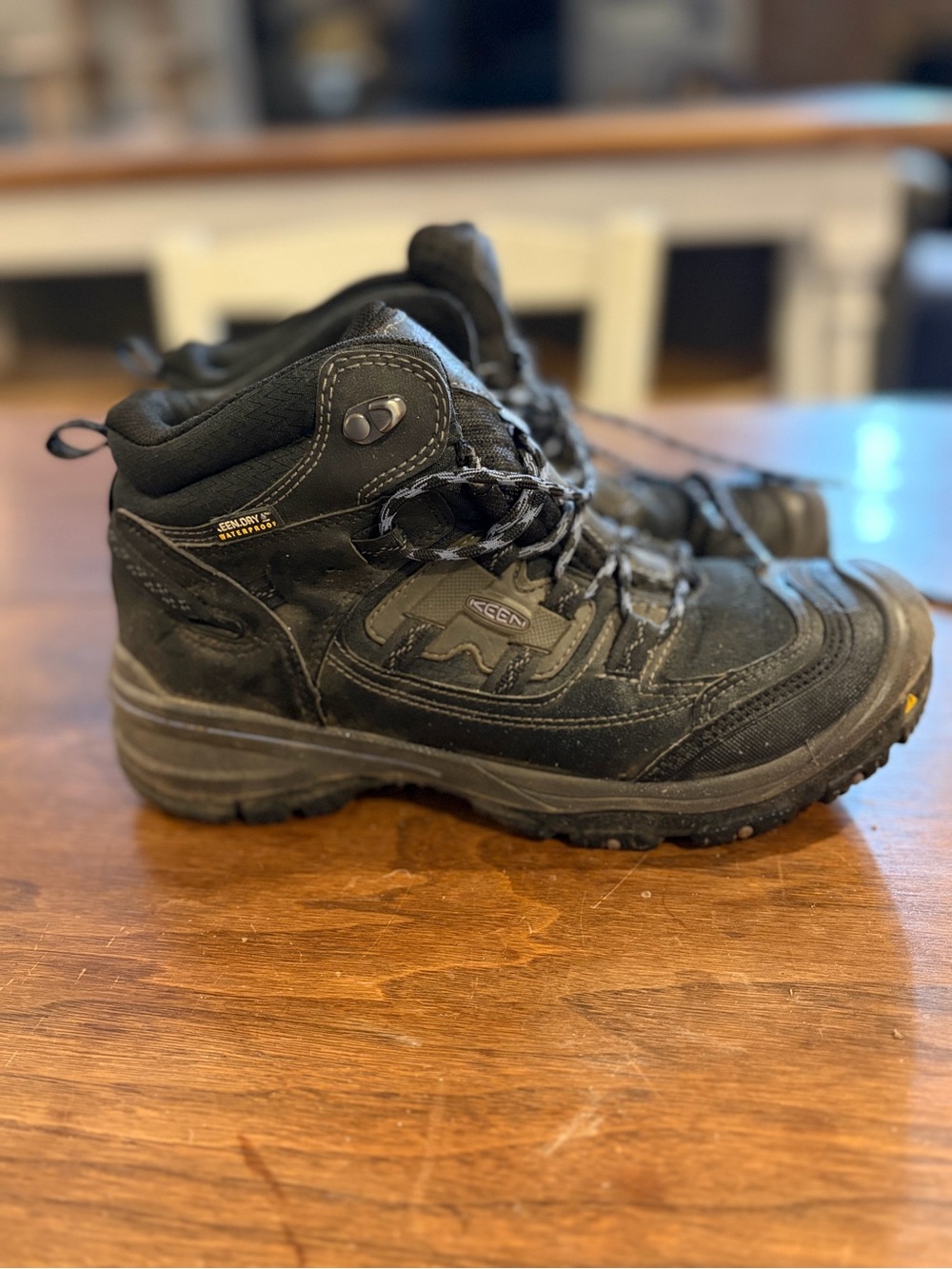 Keen Black Lace-Up Mid-Top Hiking Boots
